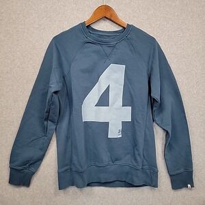 Ovadia & Sons NY Crew Neck Sweatshirt Graphic‎ Print Blue Organic Cotton Men's M